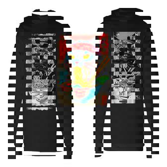 Cat Ramen Japanese Cat Kawaii Cat Anime Long Sleeve T-Shirt - Thegiftio