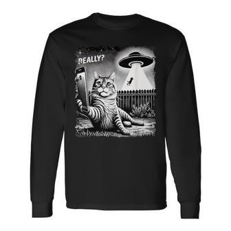 Cat Selfie Ufo & Alien Echt Jetzt Really Langarmshirts - Geschenkecke