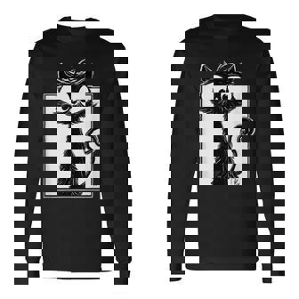 Chat Noir Mignon Chat Marrant Chat Rétro T-shirt à manches longues - Cadeauxyz