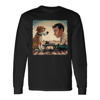 Chess Match Of Wits Mans Dog Langarmshirts - Geschenkecke