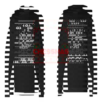 Chess Player Merry Chessmas Christmas Ugly Sweater Long Sleeve T-Shirt | Mazezy