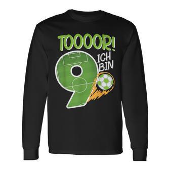 Children's Birthday Ich Bin 9 Jahre Fussball Langarmshirts - Geschenkecke