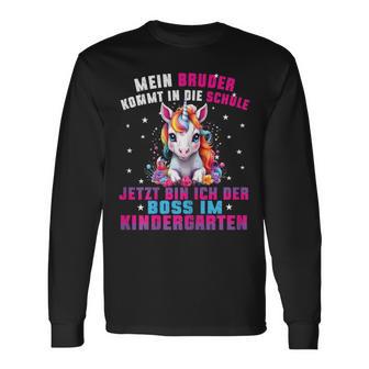 Children's My Brother Comes In Die Schule Boss Im Kindergarten Langarmshirts - Seseable