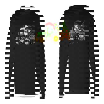 Christmas Farm Tractor Christmas Tree Lights Santa Farmer Long Sleeve T-Shirt | Seseable UK