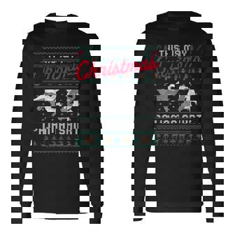This Is My Christmas Pajama Jiu Jitsu Ugly Sweater Long Sleeve T-Shirt | Mazezy