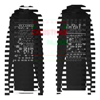 This Is My Christmas Pajama Ugly Sweater Lacrosse X-Mas Long Sleeve T-Shirt | Mazezy
