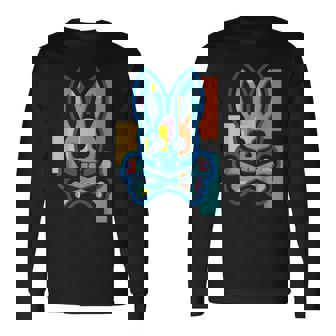 Colorful Skull And Crossbones Bad Rabbit Bunny Christmas Long Sleeve T-Shirt - Thegiftio UK