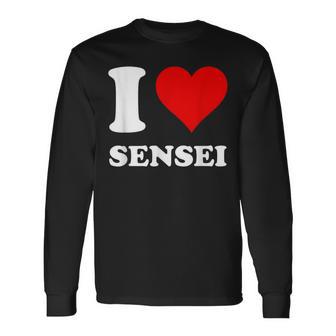 Corazón Rojo Me Encanto Sensei Camiseta de manga larga - Regaloses