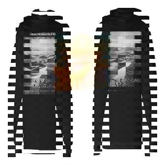 Coucher De Soleil Avec Grunge Dans Le Désert Du Sahara T-shirt à manches longues - Cadeauxyz