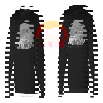 Coucher Du Soleil Cadeau Savane Safari Famille Des Éléphants T-shirt à manches longues - Cadeauxyz