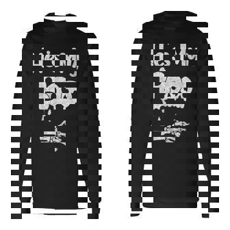 Couples Halloween Matching Costumes He's My Boo Long Sleeve T-Shirt - Monsterry