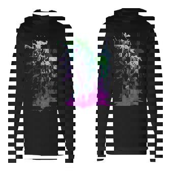 Creepy Cute Zombie Unicorn Horror Punk Grunge Aesthetic Long Sleeve T-Shirt - Monsterry
