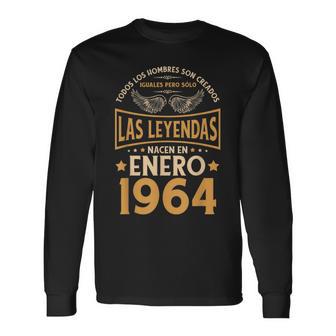 Cumpleaños Hombre Regalos Las Leyendas Enero 1964 Camiseta de manga larga - Regaloses