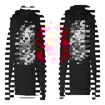 Cute Axolotl Kawaii Anime Axolotl Strawberry Long Sleeve T-Shirt - Seseable