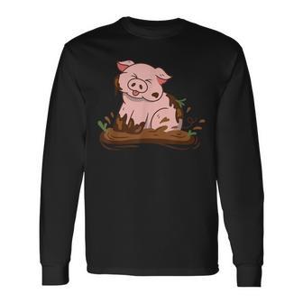 Cute Pig Farm Farming Pig Langarmshirts - Geschenkecke