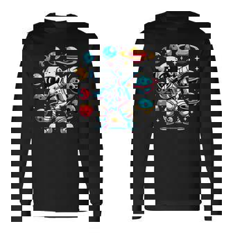 Dabbing Astronaut Space Galaxy Long Sleeve T-Shirt - Thegiftio UK