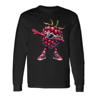 Dabbing Raspberry Pink Raspberry Fruit Langarmshirts - Geschenkecke