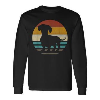 Dachshund Dachshund Dog Silhouette Retro Langarmshirts - Geschenkecke