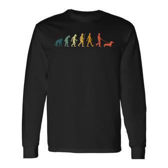 Dachshund Evolution Retro Dachshund Owner S Langarmshirts - Geschenkecke