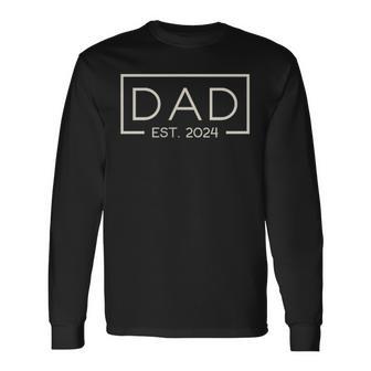 Dad Est 2024 Logo Dad 2024 Cargando Nuevo Papá 2024 Camiseta de manga larga - Regaloses