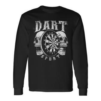 Dart Sport Skull Dartboard Player Dart Langarmshirts - Geschenkecke