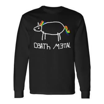 Death Metal Regenbogen Einhorn Metal S-Xxl Langarmshirts - Geschenkecke