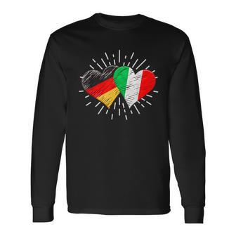 Deutschland Italien Freundschaft Herz German Italian Langarmshirts - Seseable