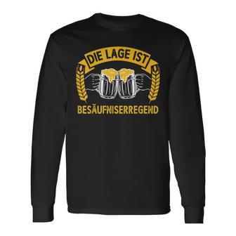 Die Lage Ist Besäufniserregend Sauf Bier German Langarmshirts - Seseable