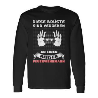 Diese Brüste Sindergeben Feuerwehrmann Beruf German Langarmshirts - Geschenkecke