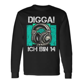 With Digga Ich Bin 14 Jahre Junge Geburtstag Langarmshirts - Seseable