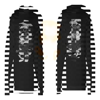 Dog Lovers Pug In Pocket Dog Pug Long Sleeve T-Shirt - Thegiftio UK