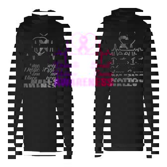 Domestic Violence & Breast Cancer Awareness Month Warrior Long Sleeve T-Shirt - Thegiftio