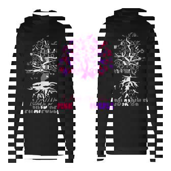 Domestic Violence Breast Cancer Awareness Month Ribbon Tree Long Sleeve T-Shirt - Thegiftio