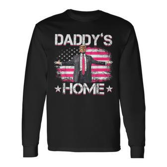 Donald Trump 2024 Daddys Home Trump Pink Long Sleeve T-Shirt - Monsterry DE