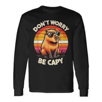 Dont Be Worry Be Capy Capybara Retro Rodent Langarmshirts - Geschenkecke