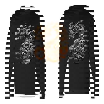 Dragon Steampunk Du Nouvel An 2024 T-shirt à manches longues - Cadeauxyz
