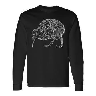 Drawing New Zealand Kiwi Bird Langarmshirts - Geschenkecke