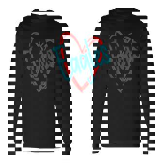 Eagles School Sports Fan Team Spirit Cute Heart Eagles Long Sleeve T-Shirt - Monsterry