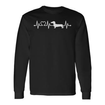 Ekg Heartbeat Dachshund Dachshund Teckel For Dog Owners Langarmshirts - Geschenkecke