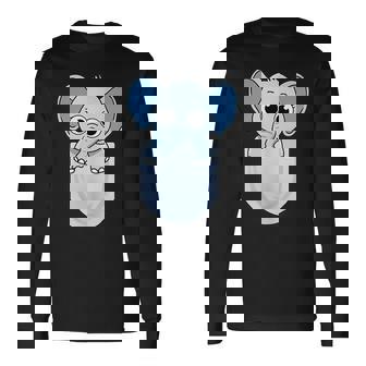 Elephant In Pocket Elephant Lover Long Sleeve T-Shirt - Monsterry
