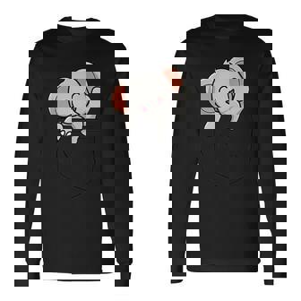Elephant In Pocket Elephant Pocket Tank Top Long Sleeve T-Shirt - Monsterry