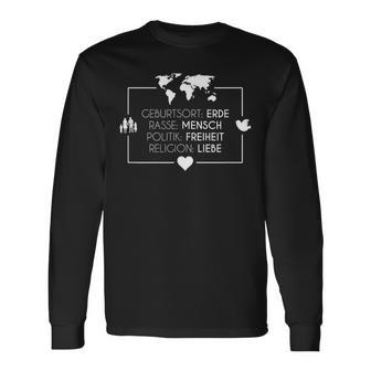 Erde Rasse Mensch Birth Place Langarmshirts - Geschenkecke