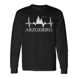 Erzgebirge Heartbeat Forest Motif Arzgebirg Für Erzgebirger Langarmshirts - Geschenkecke