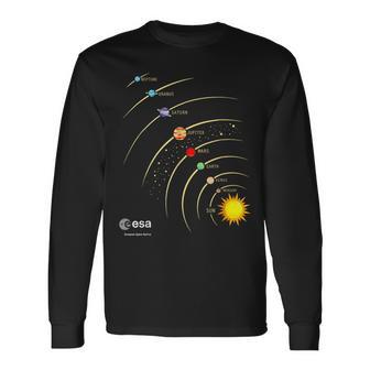 Esa Sonnensystem Planeten Sonne Umlaufbahn Langarmshirts - Geschenkecke