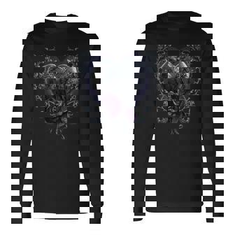 Espiral Original Corazón De Cuervo Cuervos Góticos Camiseta de manga larga - Regaloses