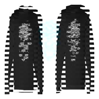 Esqueleto Con Tiburón Esqueleto Con Tiburón Camiseta de manga larga - Regaloses