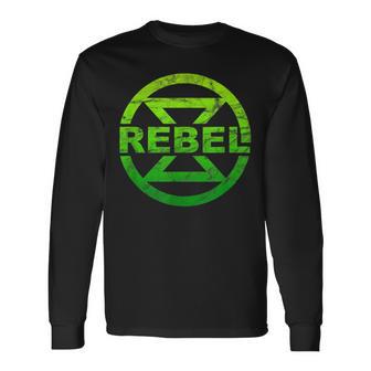 Extinction Rebellion Logo Rebel For Life Symbol Climate Long Sleeve T-Shirt - Monsterry
