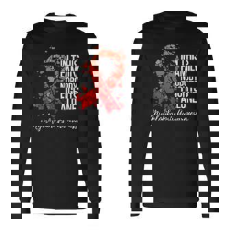 Family Support Myelofibrosis Awareness Long Sleeve T-Shirt - Monsterry