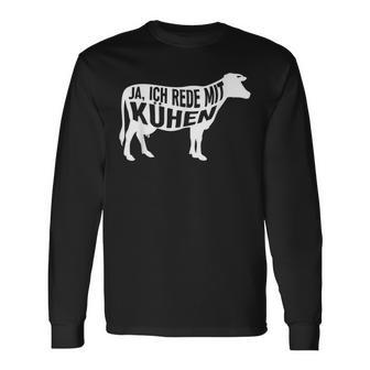 With Farmers Cow & Landwirt Yes Ich Rede Mit Kühen Langarmshirts - Geschenkecke