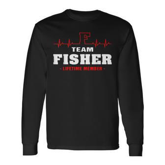 Fisher Surname Last Name Family Team Fisher Lifetime Member Long Sleeve T-Shirt - Monsterry